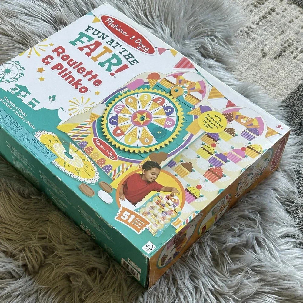 Melissa &‎ Doug Fun at the Fair! Wooden Double-Sided Roulette & Plinko Games $48